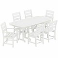 Polywood Lakeside 7-Piece White Dining Set with Nautical Table 633PWS6241WH